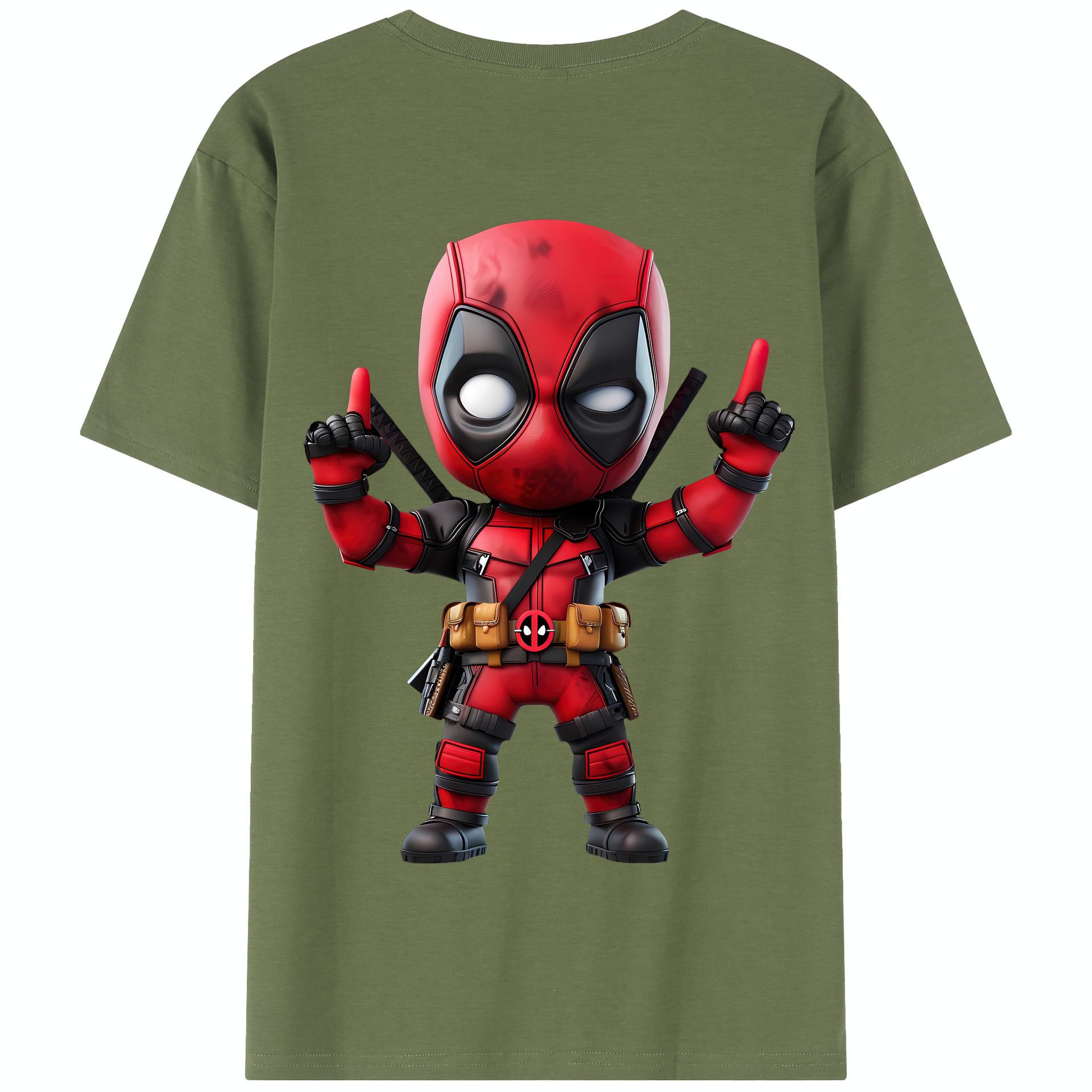 （画像用） Deadpool デッドプール 綿100％半袖Tシャツ（背面プリント）